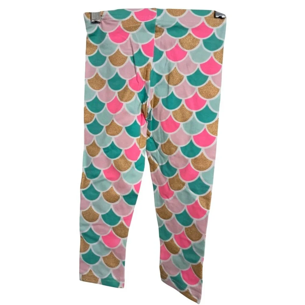Carters Kid Mermaid Scales Print Tunic Top & 2 Pair Leggings Outfit Set Girls 5‎ - Picture 12 of 16